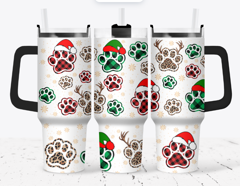 Christmas paw prints