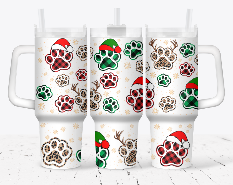 Christmas paw prints