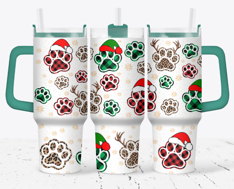 Christmas paw prints