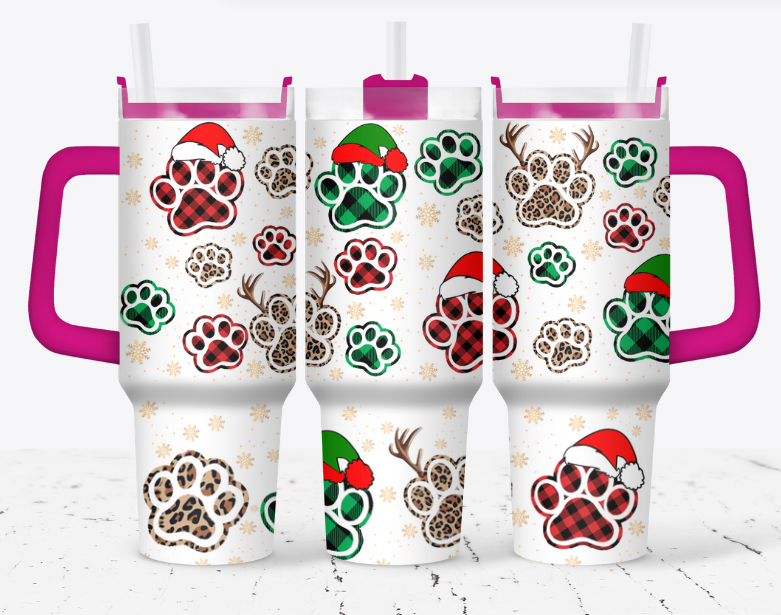 Christmas paw prints