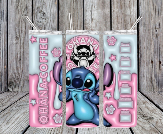 Light pink starbucks stitch puffy style