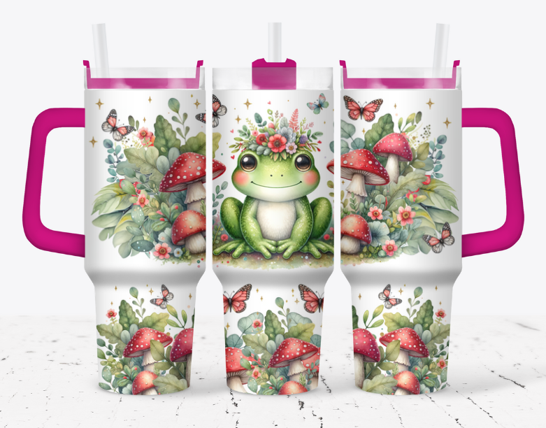 Adorable Frog with mushrooms