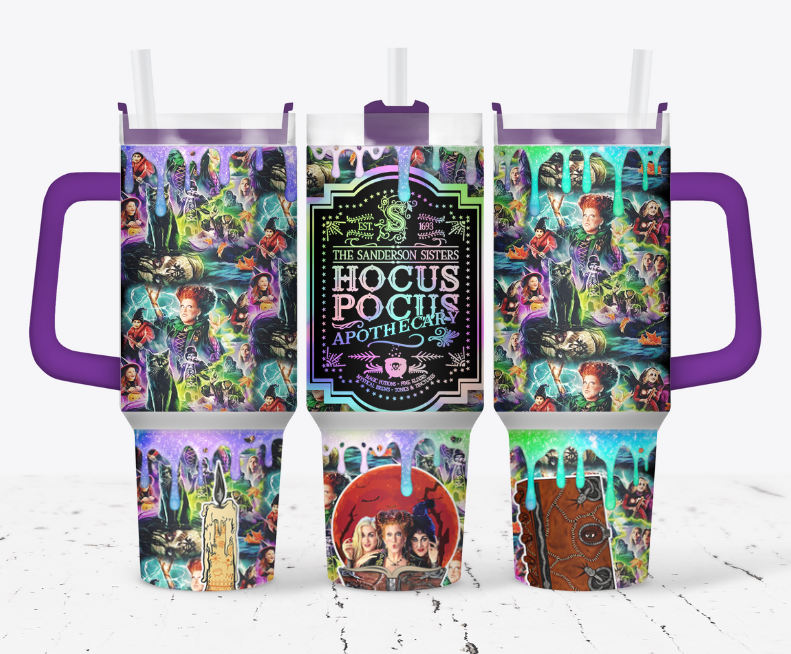 Hocus P style Halloween with colored drip