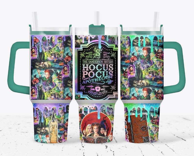 Hocus P style Halloween with colored drip
