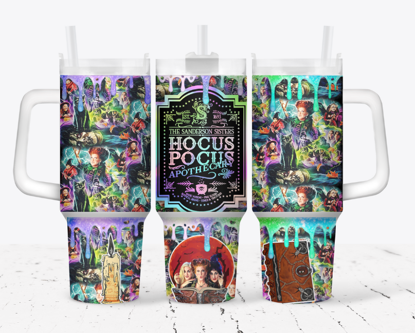 Hocus P style Halloween with colored drip