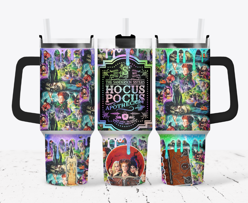 Hocus P style Halloween with colored drip