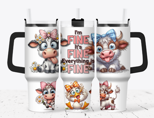 I'm fine it's fine everything is fine cows with silly faces