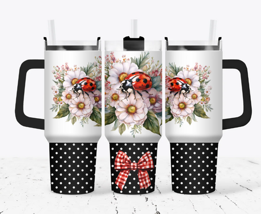 Polka dotted bottom lady bug