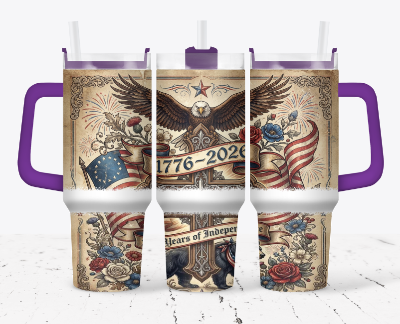 250 years celebration with eagle, bear and flag