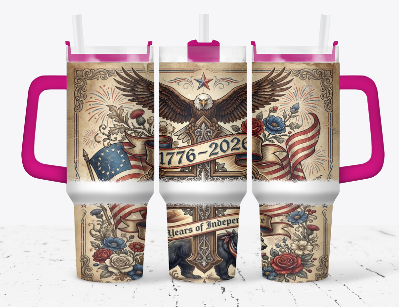 250 years celebration with eagle, bear and flag