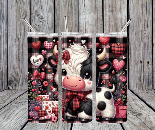 Black with cow valentine