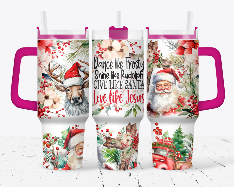Dance like frosty, shine like rudolph, give like santa, love like jesus