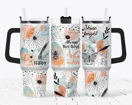 Positive affirmations tumbler